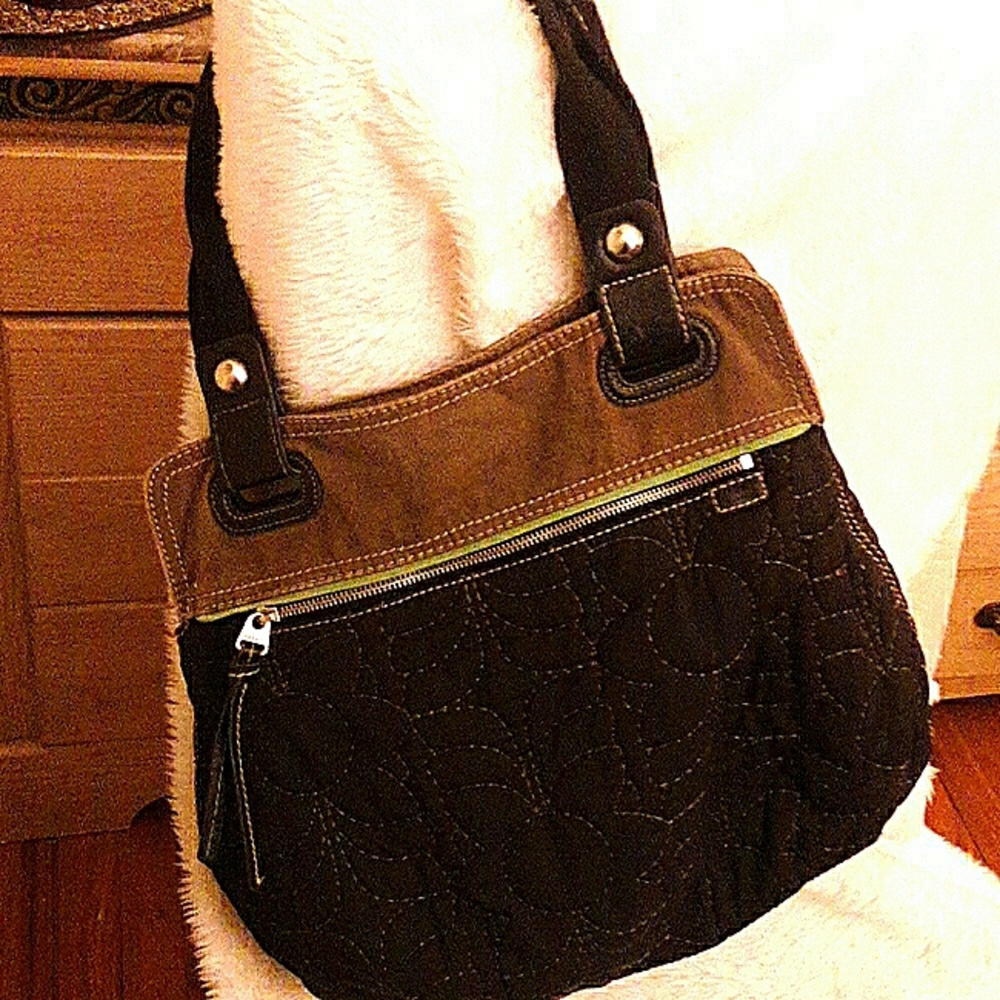 Fossil Quilted flower pattern Hobo Purse